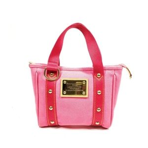 Pre-owned Authentic Louis Vuitton LV Tote Bag Antigua Cabas PM Pink Canvas